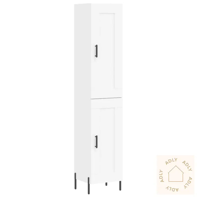 Highboard Hvit 34,5X34X180 Cm Konstruert Tre