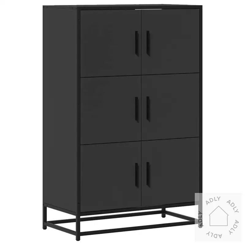 Highboard Svart 68X35X106,5 Cm Konstruert Tre Og Metall