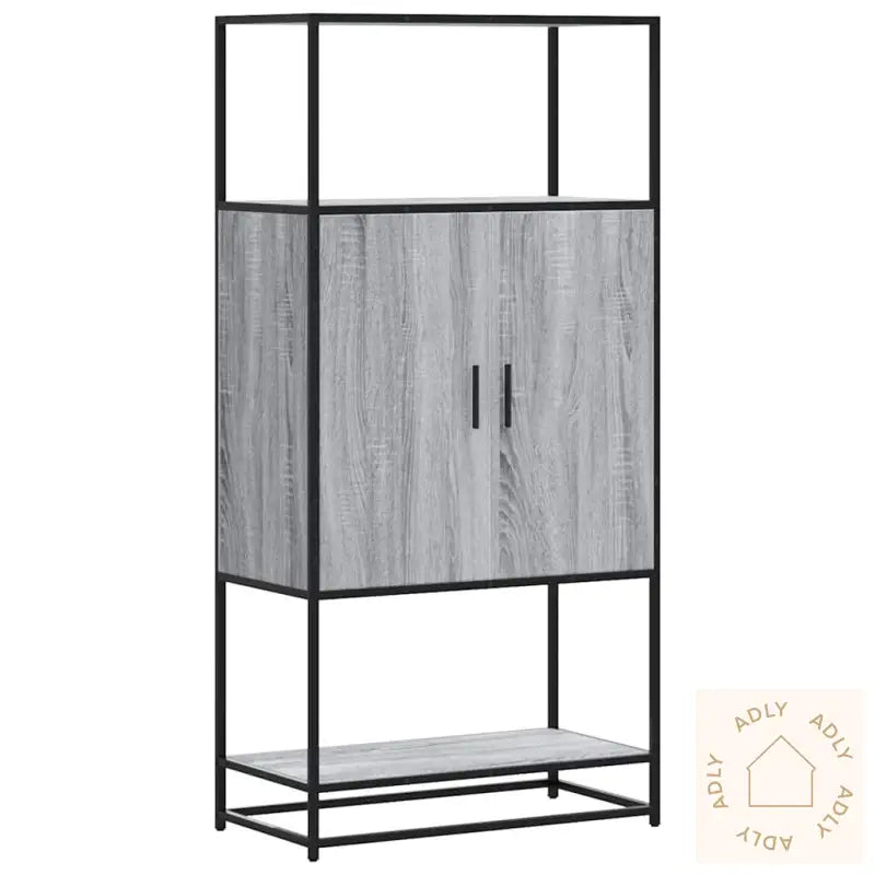 Highboard Grå Sonoma 68X35X139 Cm Konstruert Tre Og Metall