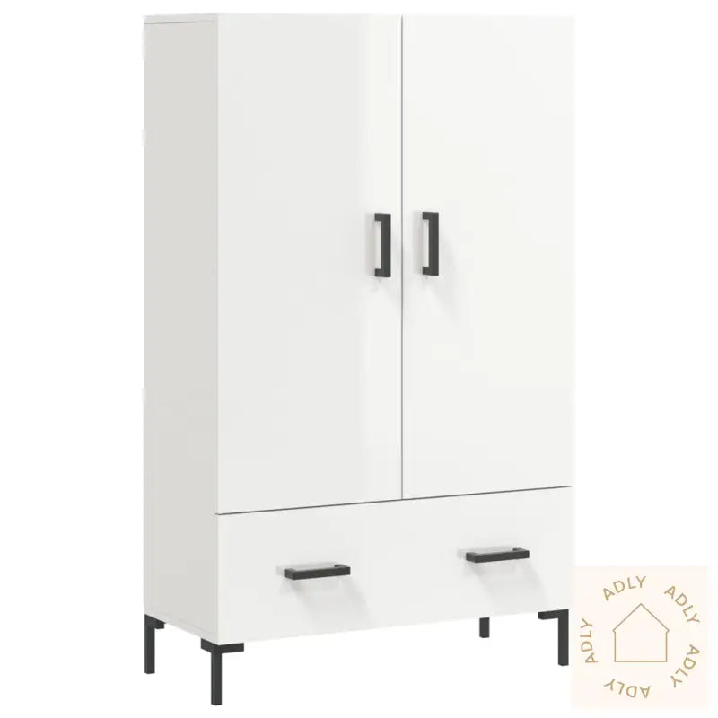 Highboard Høyglans Hvit 69,5X31X115 Cm Konstruert Tre