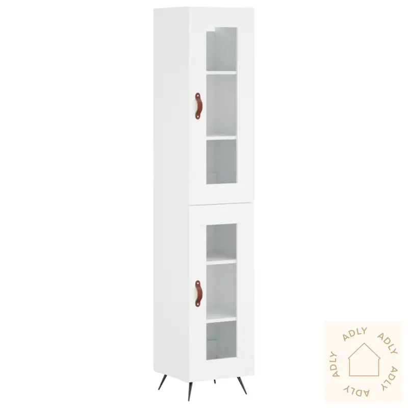 Highboard Hvit 34,5X34X180 Cm Konstruert Tre