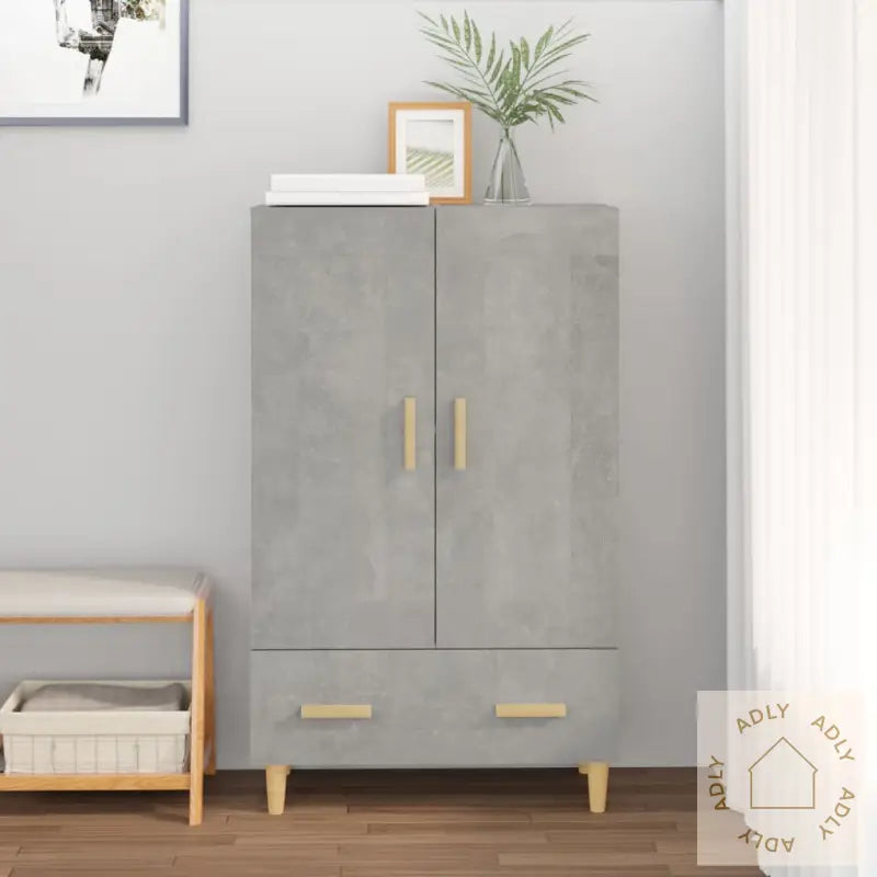 Highboard Betonggrå 70X31X115 Cm Konstruert Tre
