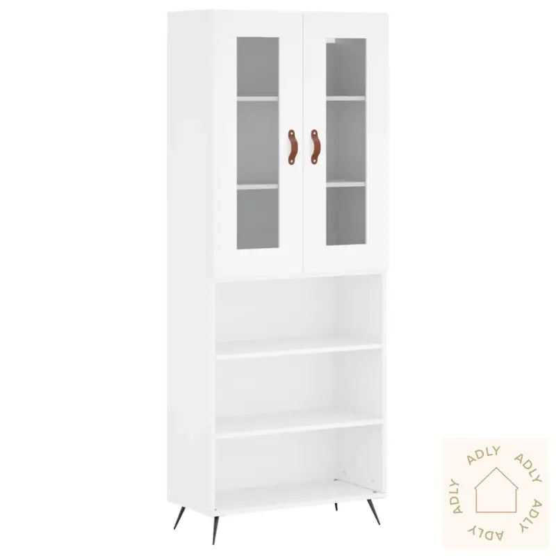 Highboard Hvit 69,5X34X180 Cm Konstruert Tre