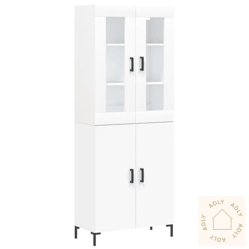 Highboard Hvit 69,5X34X180 Cm Konstruert Tre