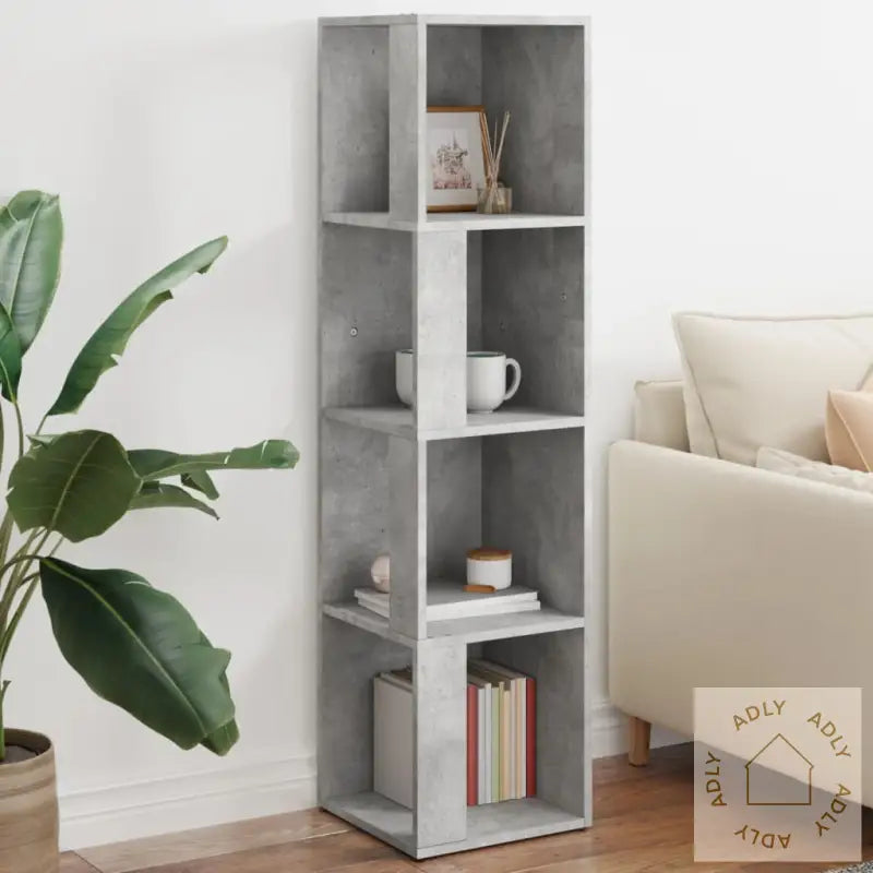 Hengende Hjørneskap Betonggrå 33X33X132 Cm Sponplate