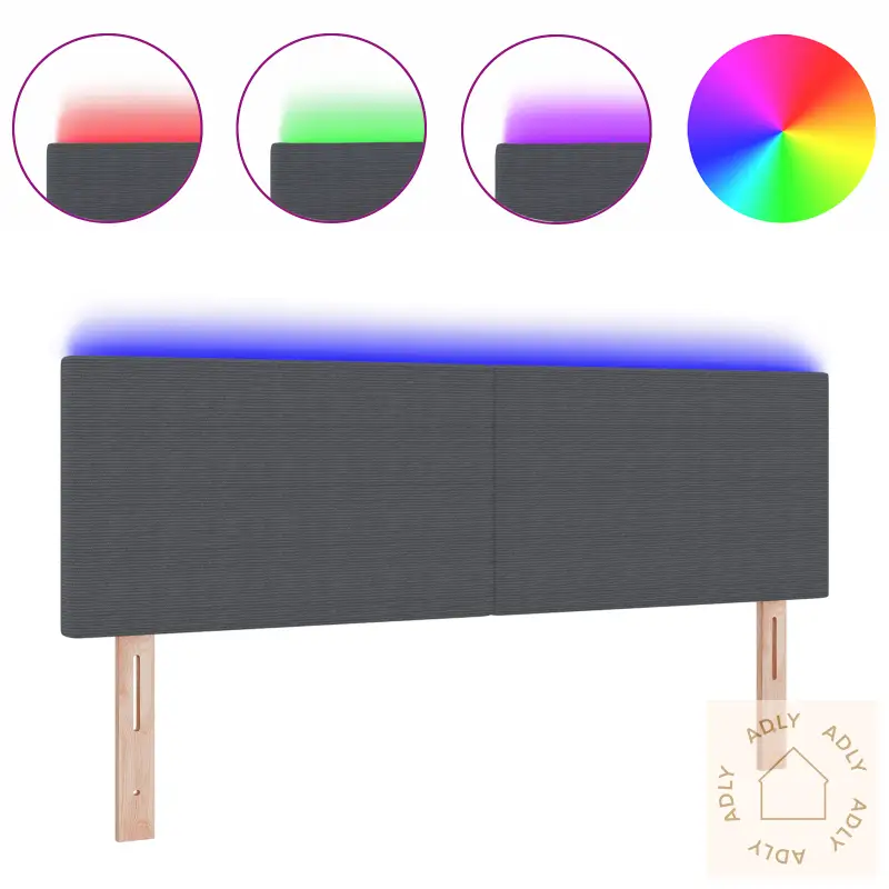Led Hodegjerde Enkel Design Mørk Grå 80 Cm Cordfløyel