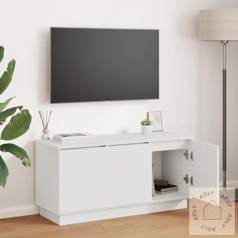 Tv-Skap Hvit 100X38X49 Cm Konstruert Tre
