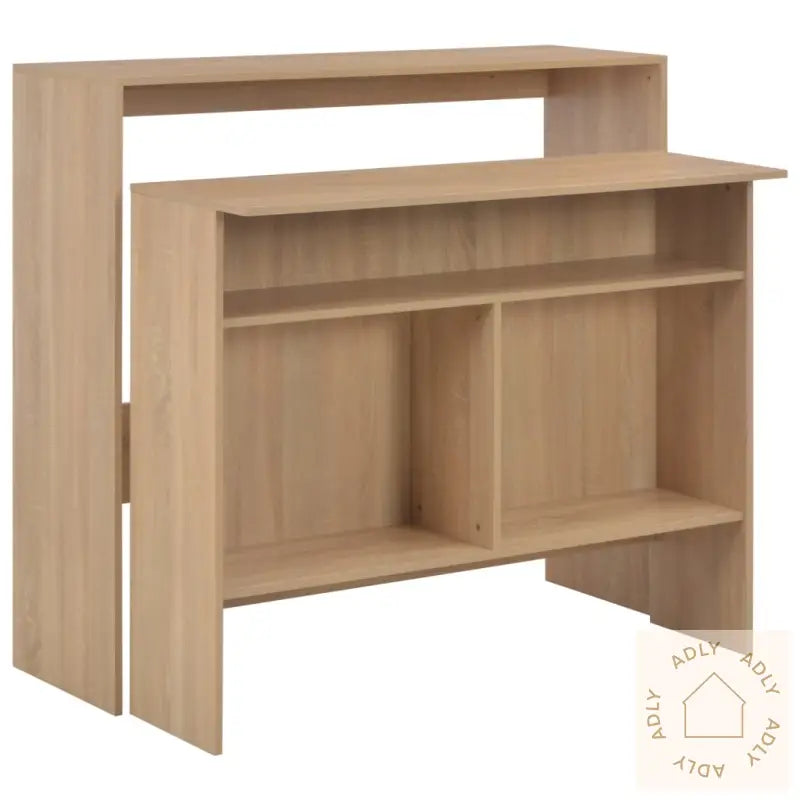 Barbord Med 2 Bordplater 130X40X120 Cm Eik