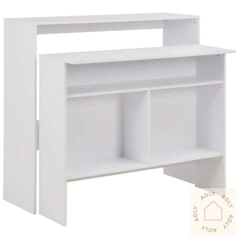 Barbord Med 2 Bordplater 130X40X120 Cm Hvit