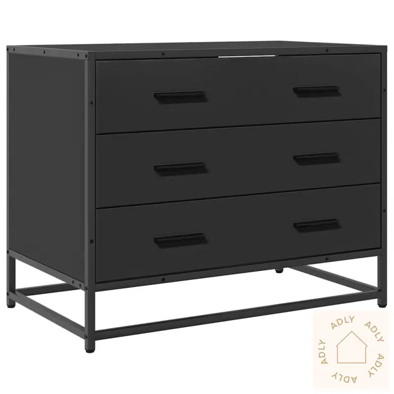 Kommode Svart 70X41X56 Cm Konstruert Tre