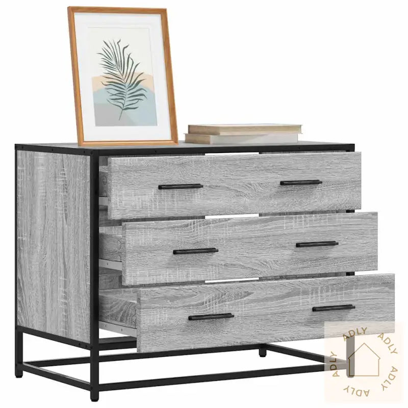 Kommode Grå Sonoma 70X41X56 Cm Konstruert Tre
