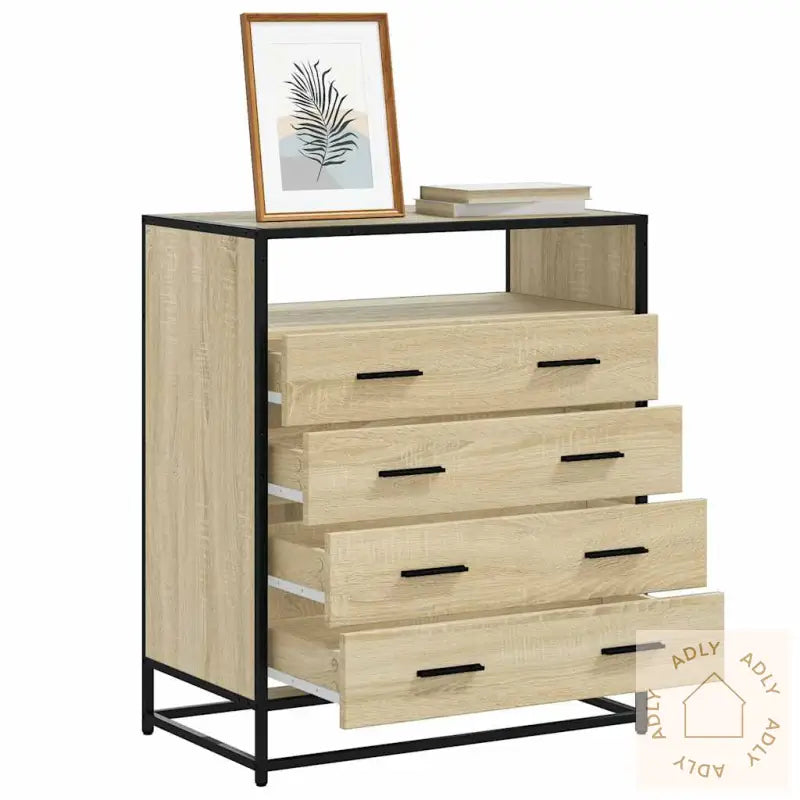Kommode Sonoma Eik 70X41X83,5 Cm Konstruert Tre