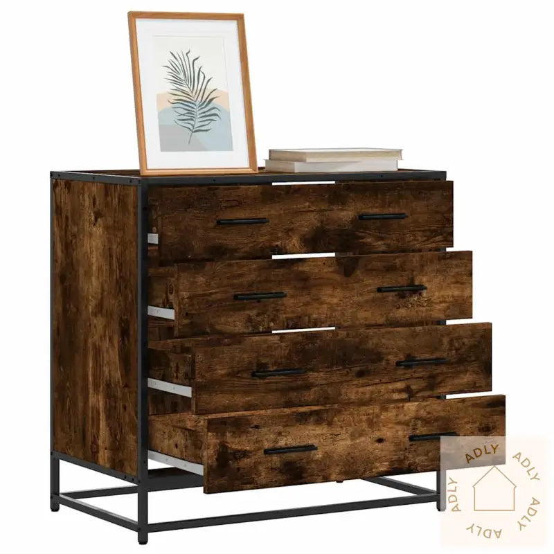 Kommode Røkt Eik 70X41X70 Cm Konstruert Tre