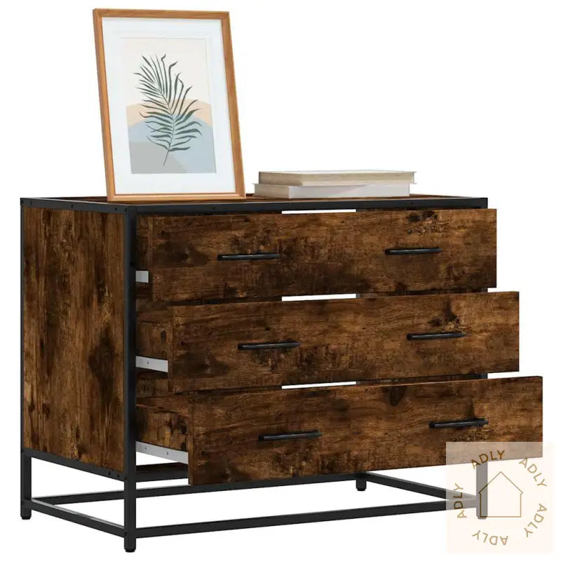 Kommode Røkt Eik 70X41X56 Cm Konstruert Tre