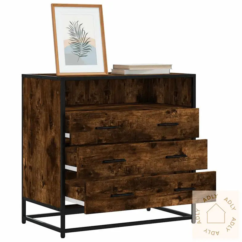 Kommode Røkt Eik 70X41X70 Cm Konstruert Tre