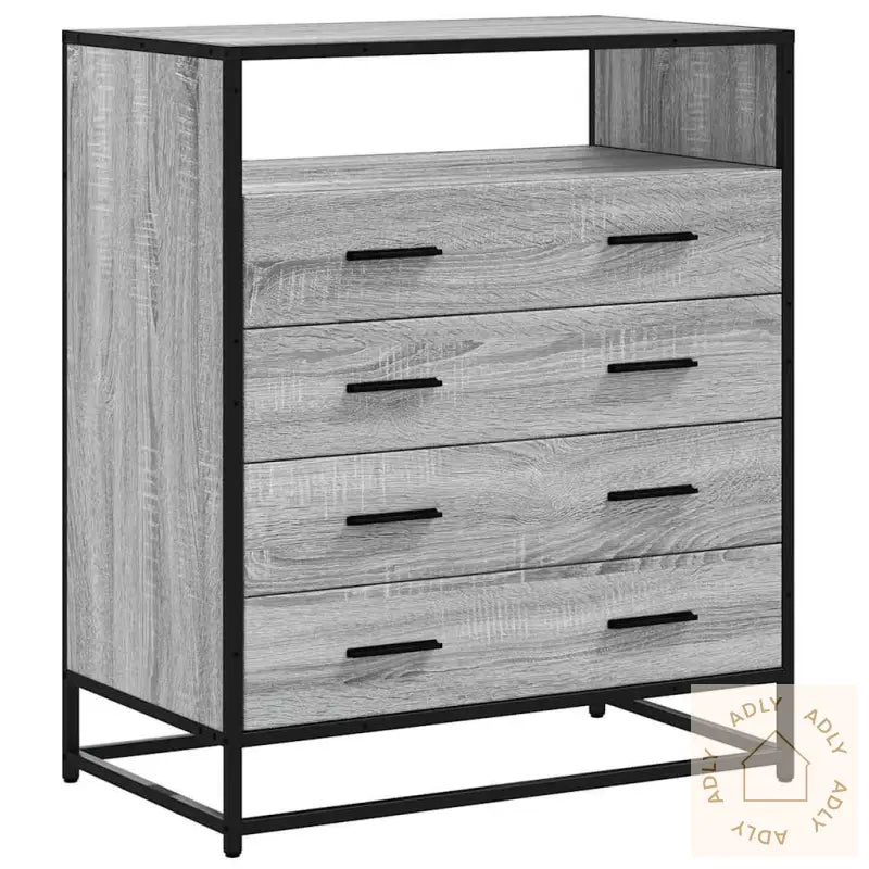 Kommode Grå Sonoma 70X41X83,5 Cm Konstruert Tre