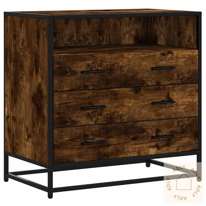 Kommode Røkt Eik 70X41X70 Cm Konstruert Tre
