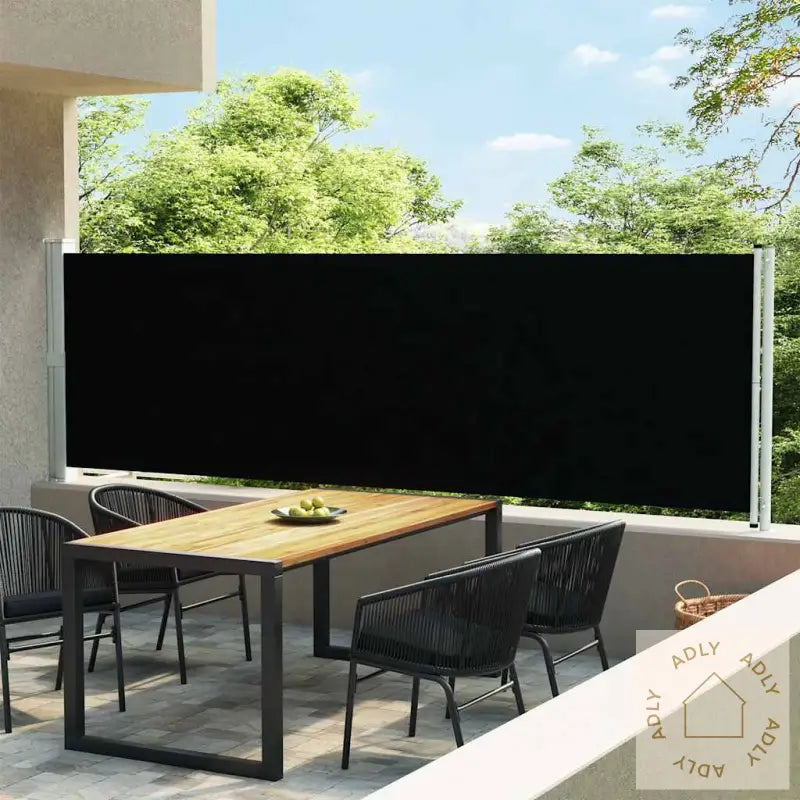 Uttrekkbar Sidemarkise 140X600 Cm Svart