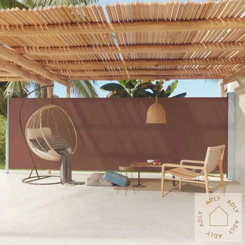 Uttrekkbar Sidemarkise 180X600 Cm Brun