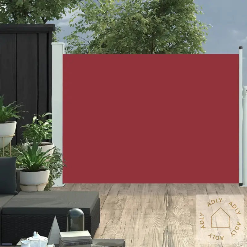 Uttrekkbar Sidemarkise 120X500 Cm Rød