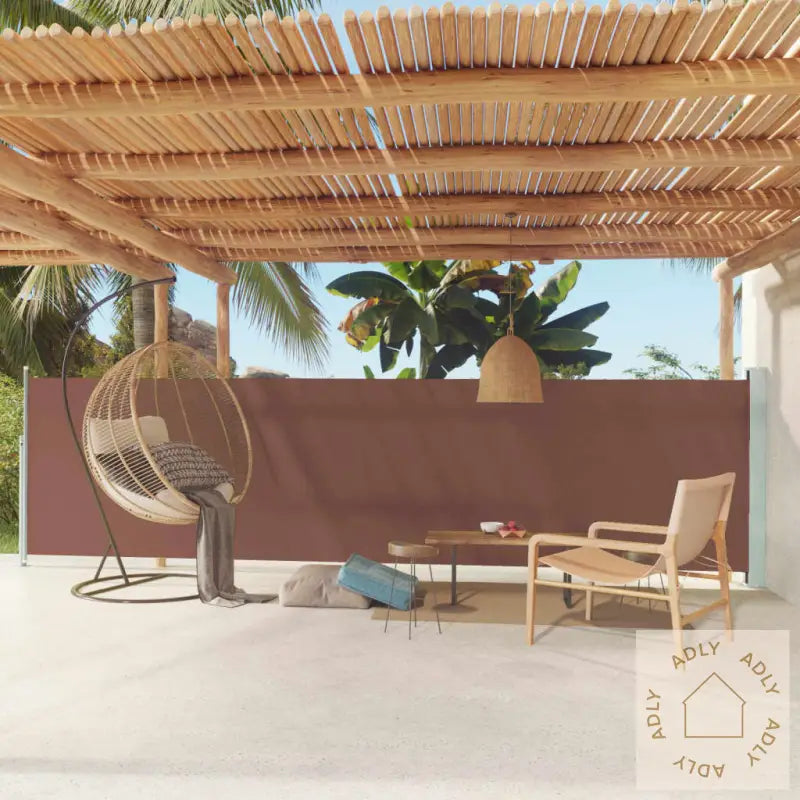 Uttrekkbar Sidemarkise 140X600 Cm Brun