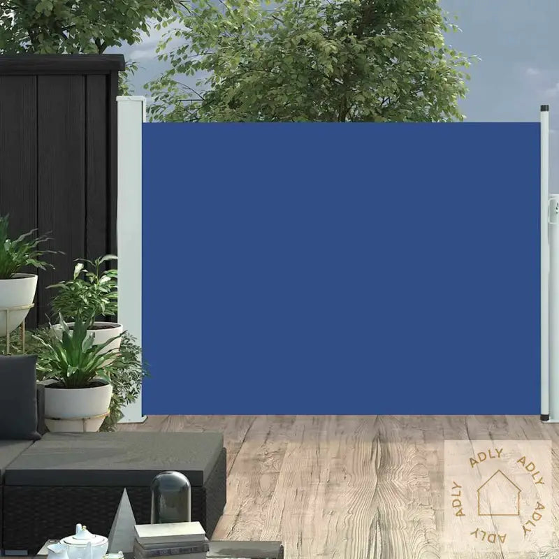 Uttrekkbar Sidemarkise 120X500 Cm Blå