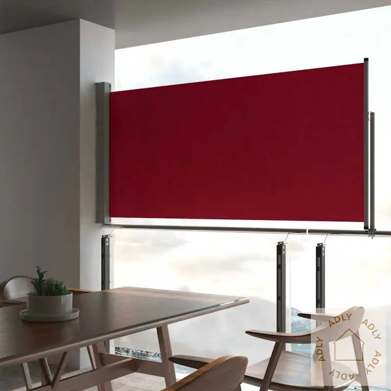 Uttrekkbar Sidemarkise 120X300 Cm Rød