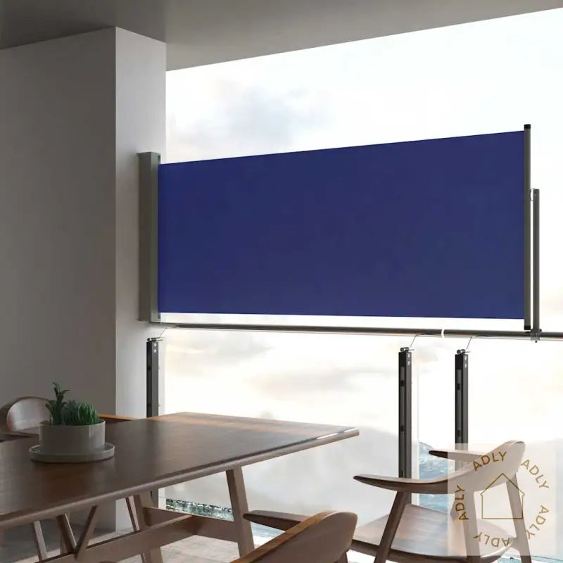 Uttrekkbar Sidemarkise 100X300 Cm Blå