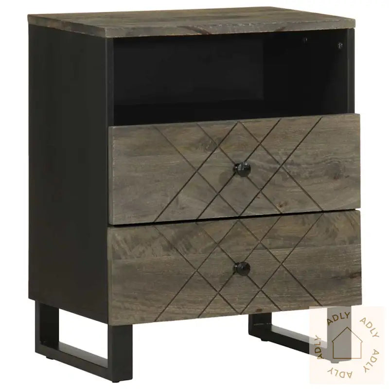 Nattbord Svart 50X33X62 Cm Heltre Mango