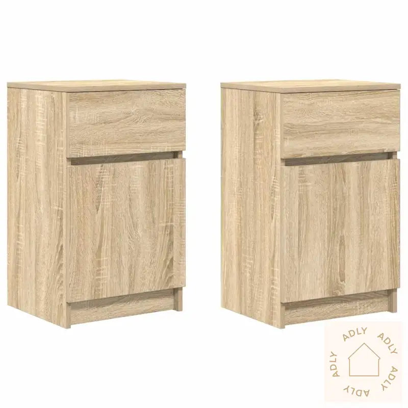 Nattbord 2 Stk Sonoma Eik 39X35X65 Cm Konstruert Tre