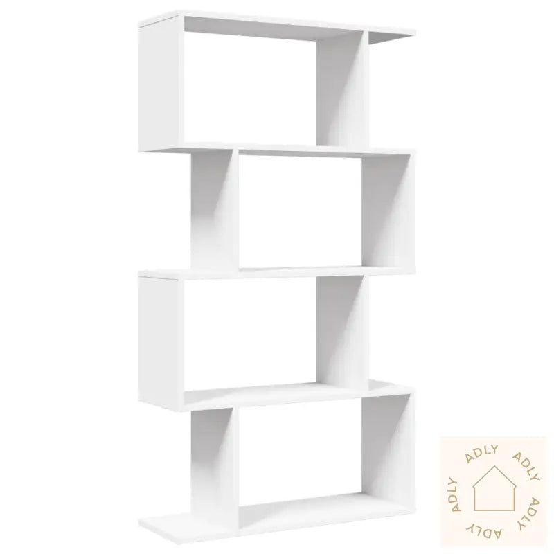 Romdeler Bokhylle 4 Etasjer Hvit 70X24X129 Cm Konstruert Tre