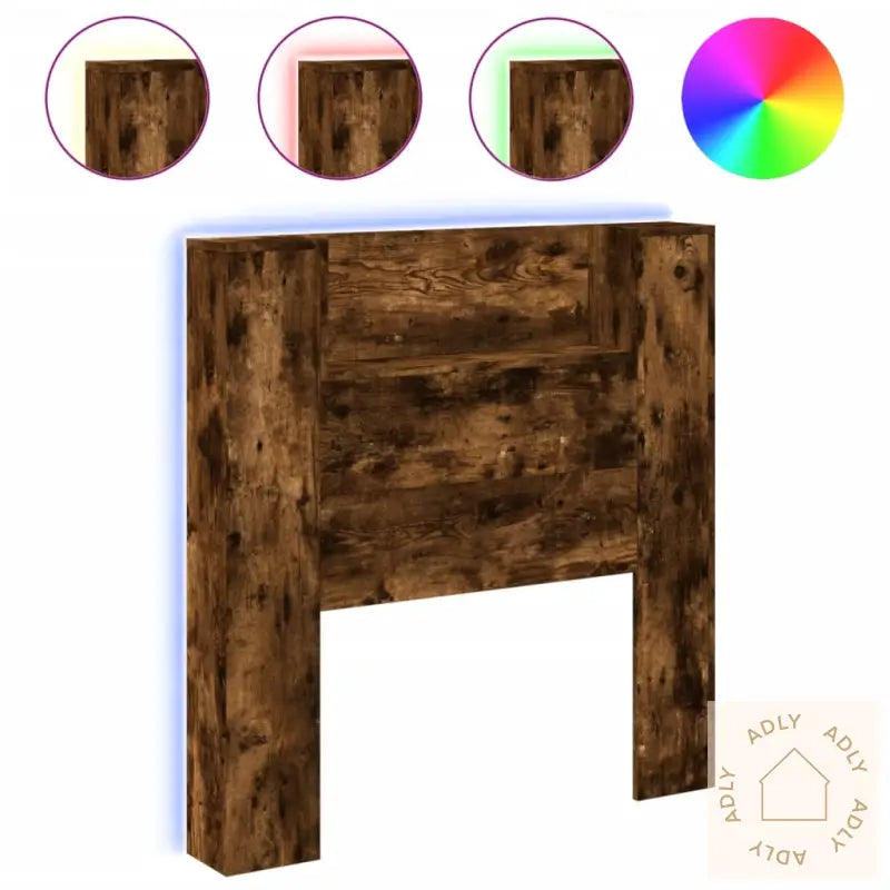 Hodegavl Skap Med Led Røkt Eik 100X16,5X103,5 Cm