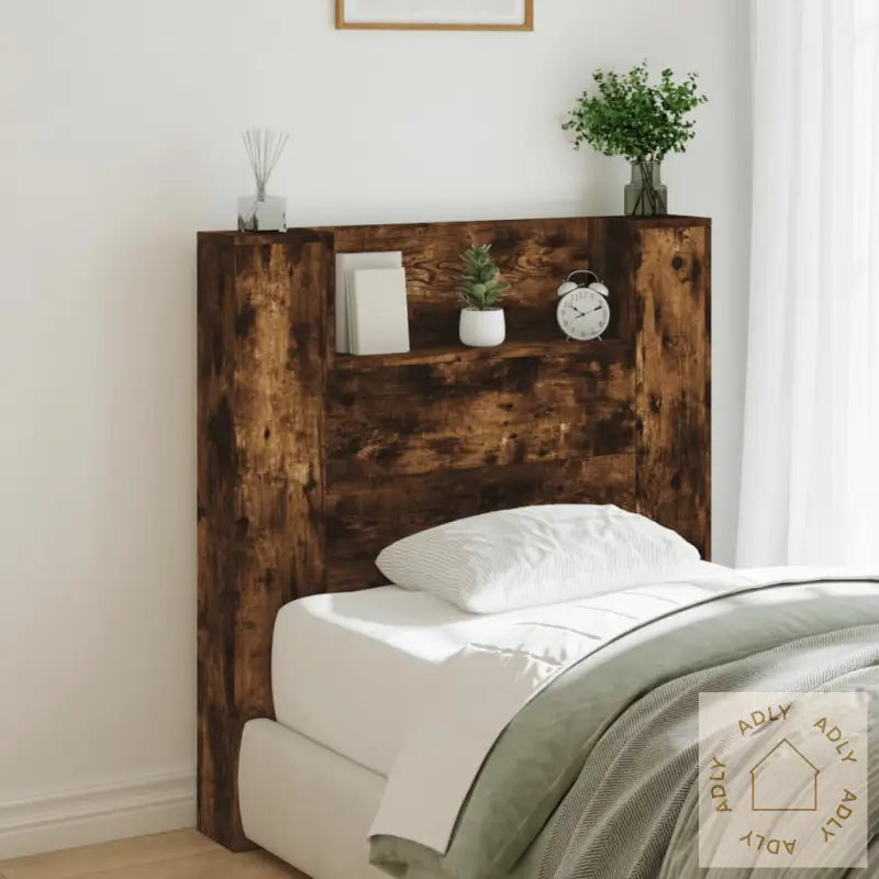 Hodegavl Skap Med Led Røkt Eik 100X16,5X103,5 Cm
