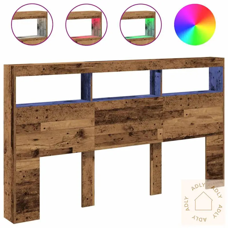 Hodegavl Skap Med Led Gammelt Tre 180X17X102 Cm