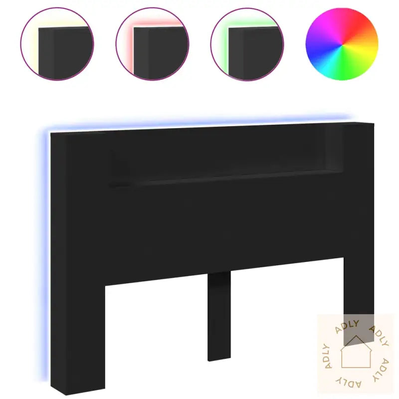 Hodegavl Skap Med Led Svart 160X16,5X103,5 Cm