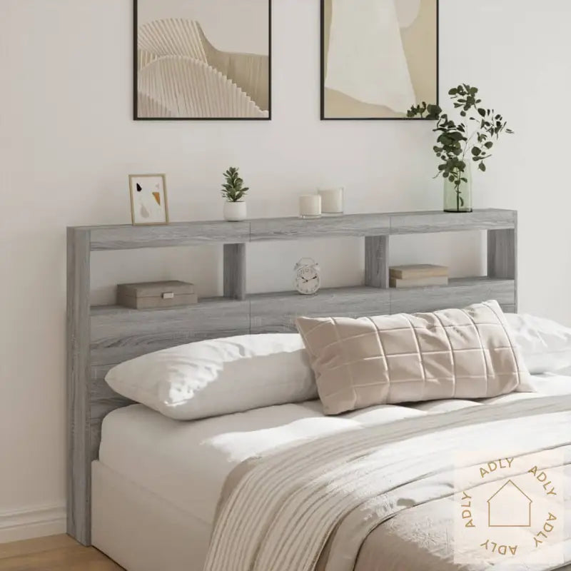 Hodegavl Skap Med Led Grå Sonoma 180X17X102 Cm