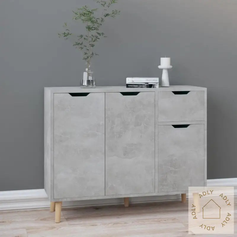 Skjenk Betonggrå 90X30X72 Cm Konstruert Tre
