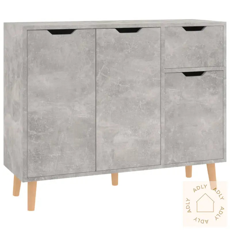 Skjenk Betonggrå 90X30X72 Cm Konstruert Tre