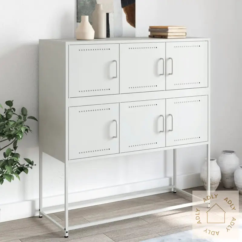 Skjenk Hvit 100,5X39X107 Cm Stål