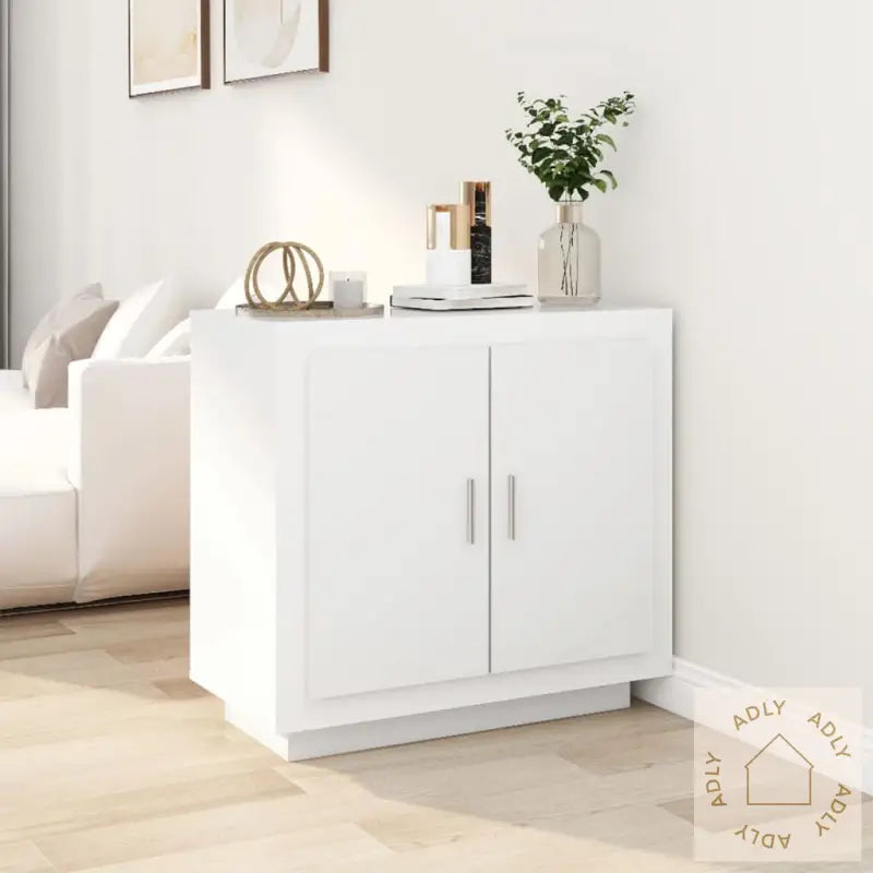 Skjenk Hvit 80X40X75 Cm Konstruert Tre