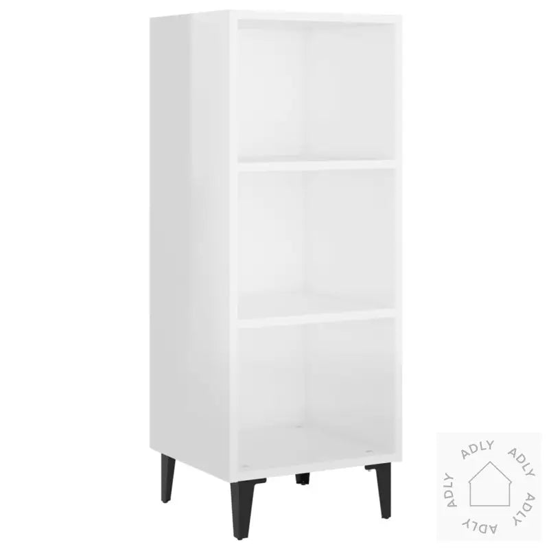 Skjenk Høyglans Hvit 34,5X32,5X90 Cm Konstruert Tre