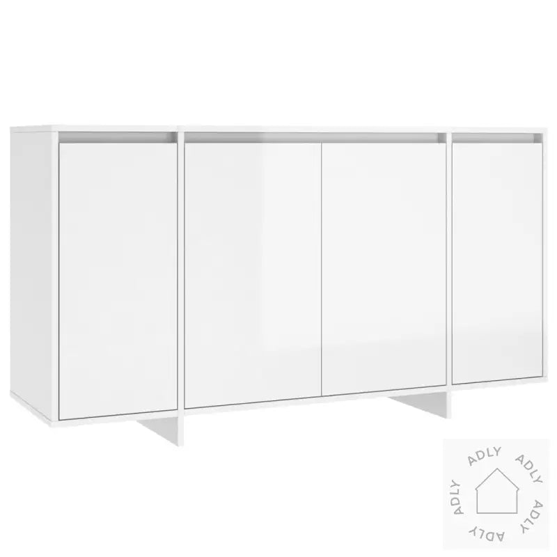 Skjenk Høyglans Hvit 135X41X75 Cm Konstruert Tre