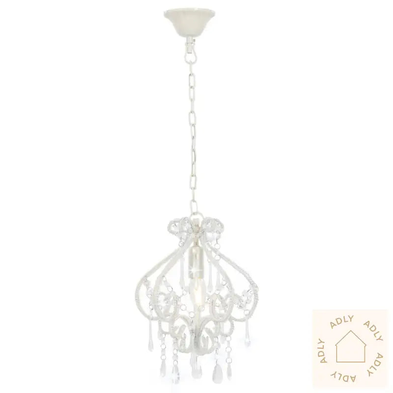 Taklampe Med Perler Hvit Rund E14
