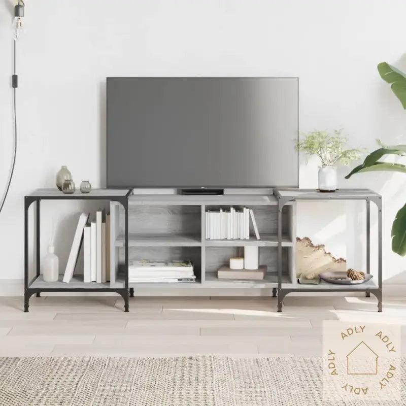 Tv-Benk Grå Sonoma 153X37X50 Cm Konstruert Tre
