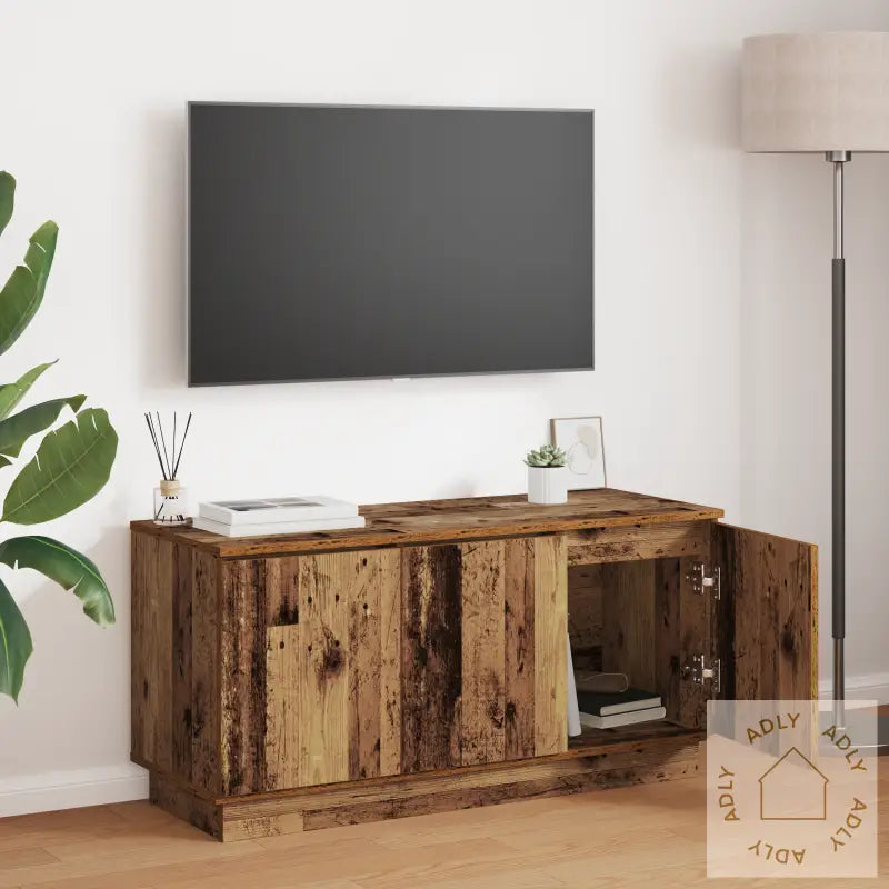 Tv Skap Gammelt Tre 100X38X49 Cm Konstruert Tre