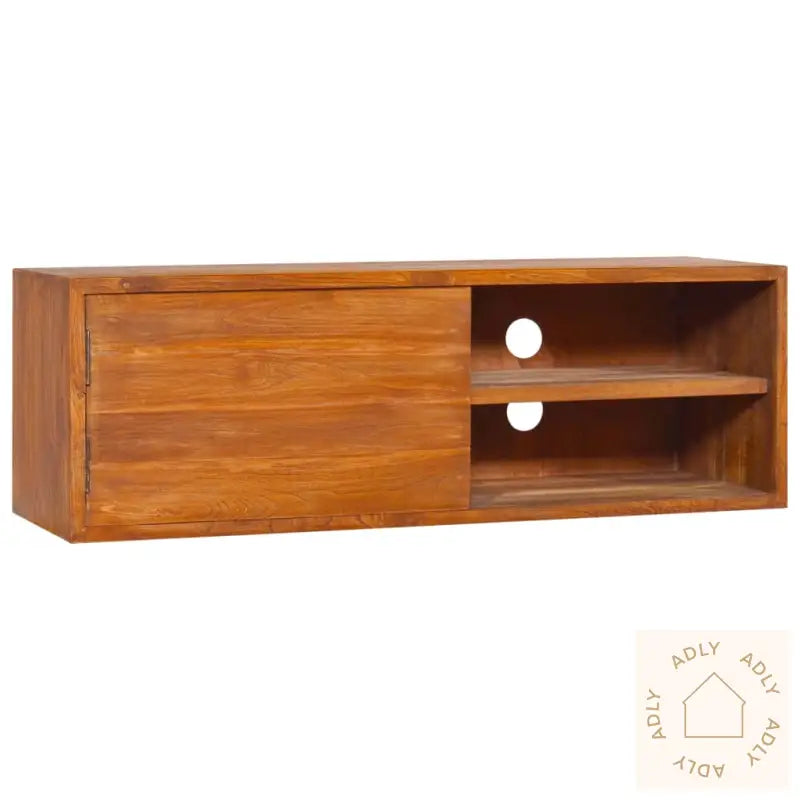 Veggmontert Tv-Benk 180X30X30 Cm Heltre Teak