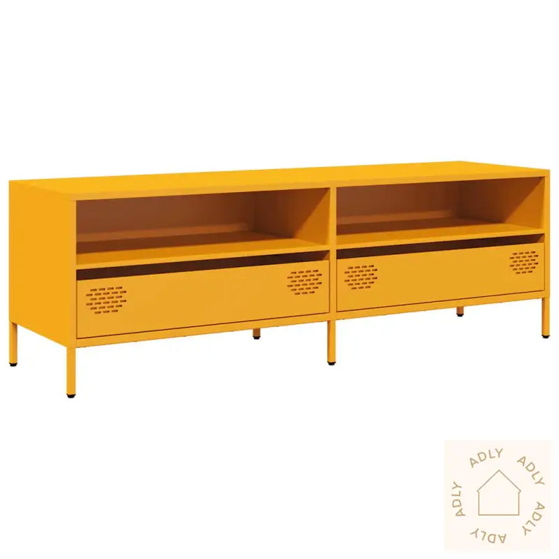 Tv-Benk Sennepsgul 135X39X43,5 Cm Kaldvalset Stål