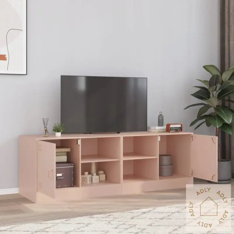 Tv-Benker 2 Stk Rosa 67X39X44 Cm Stål