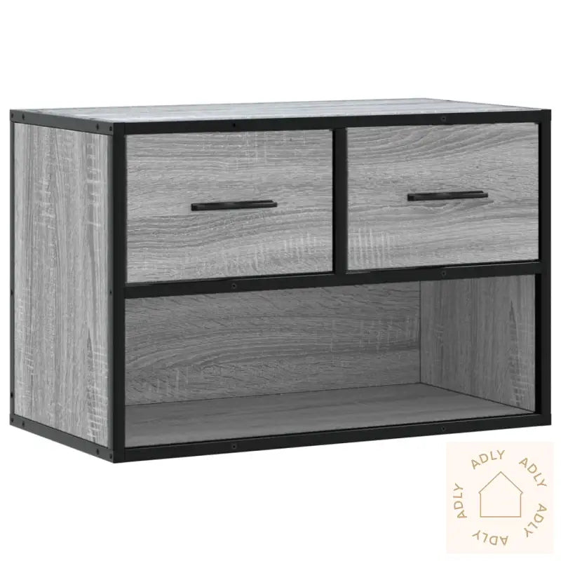 Tv-Benk Grå Sonoma 60X31X39,5 Cm Konstruert Tre Og Metall