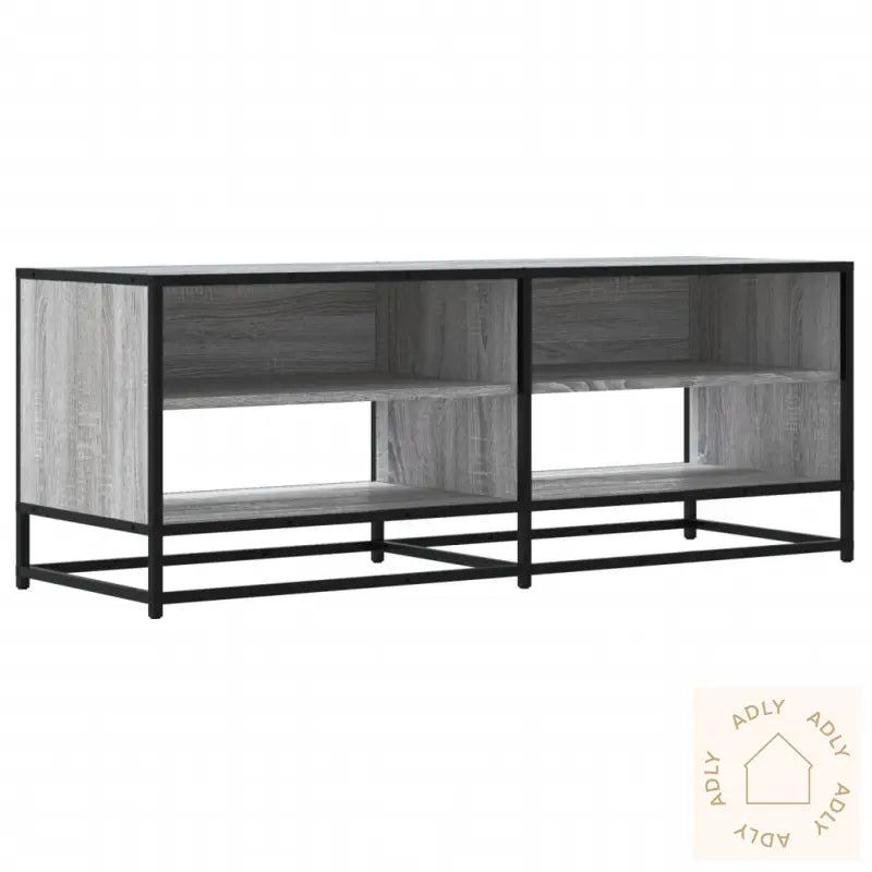 Tv-Benk Grå Sonoma 120,5X40X46 Cm Konstruert Tre Og Metall